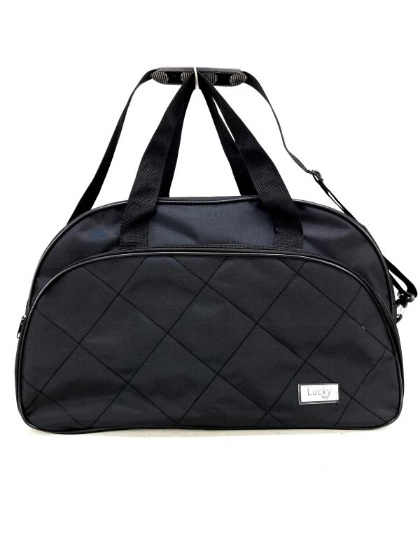 Siyah Geniş Astarlı Su Geçirmez Kumaş Spor Seyahat Omuz El Valizi