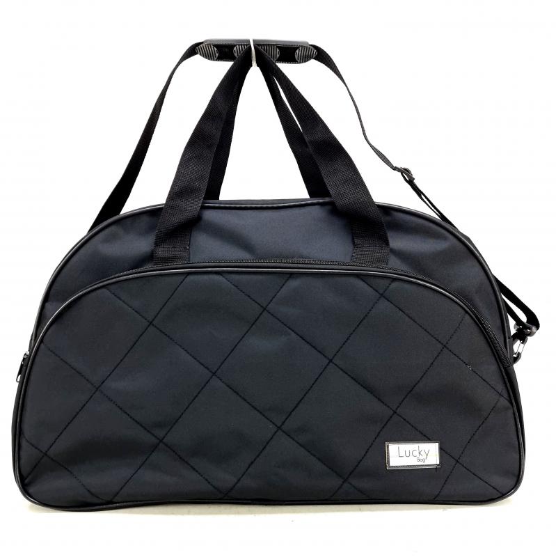 Siyah Geniş Astarlı Su Geçirmez Kumaş Spor Seyahat Omuz El Valizi