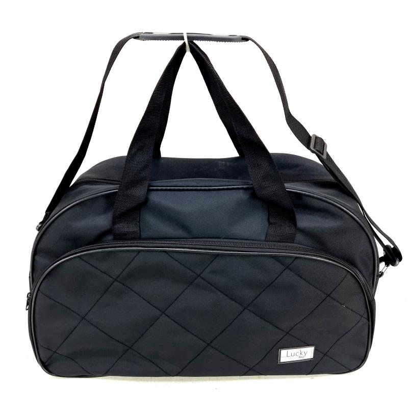 Siyah Geniş Astarlı Su Geçirmez Kumaş Spor Seyahat Omuz El Valizi