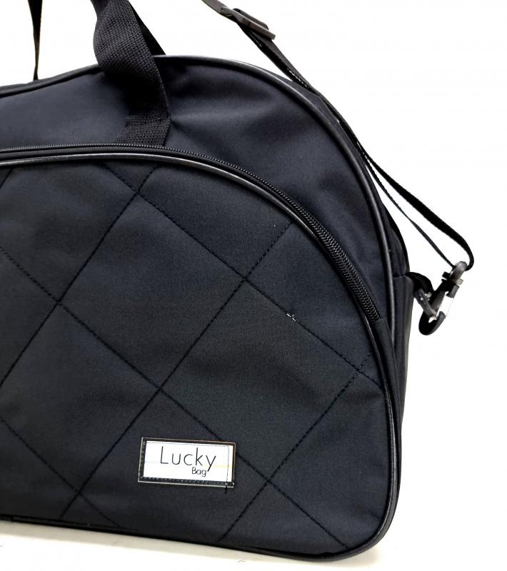 Siyah Geniş Astarlı Su Geçirmez Kumaş Spor Seyahat Omuz El Valizi