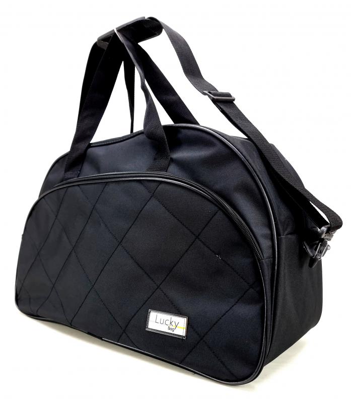 Siyah Geniş Astarlı Su Geçirmez Kumaş Spor Seyahat Omuz El Valizi