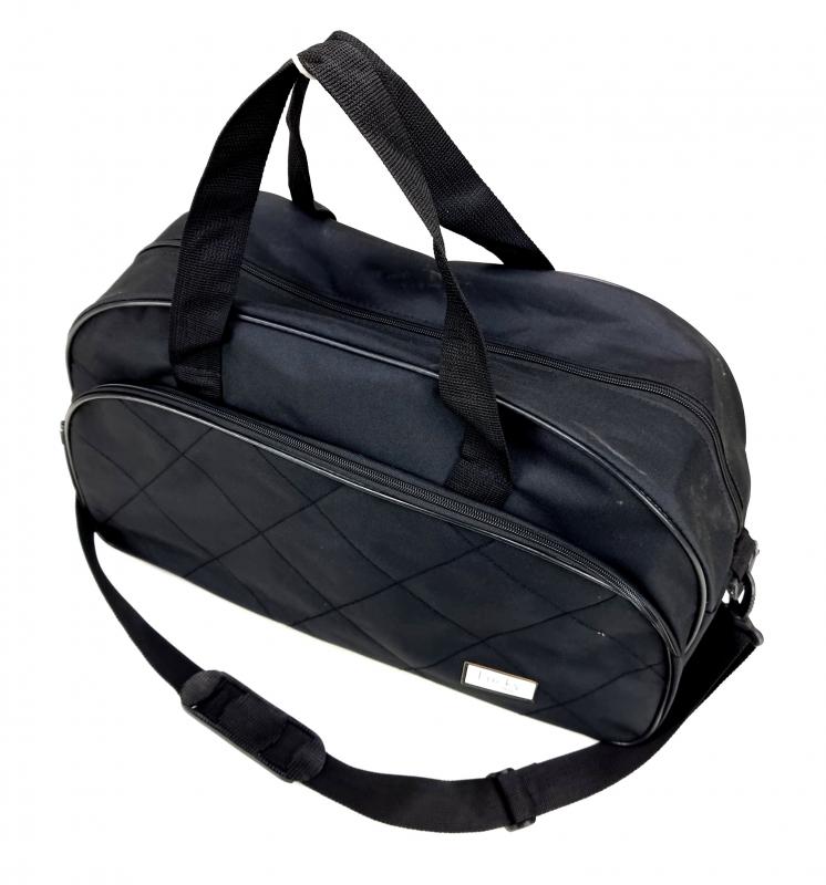 Siyah Geniş Astarlı Su Geçirmez Kumaş Spor Seyahat Omuz El Valizi