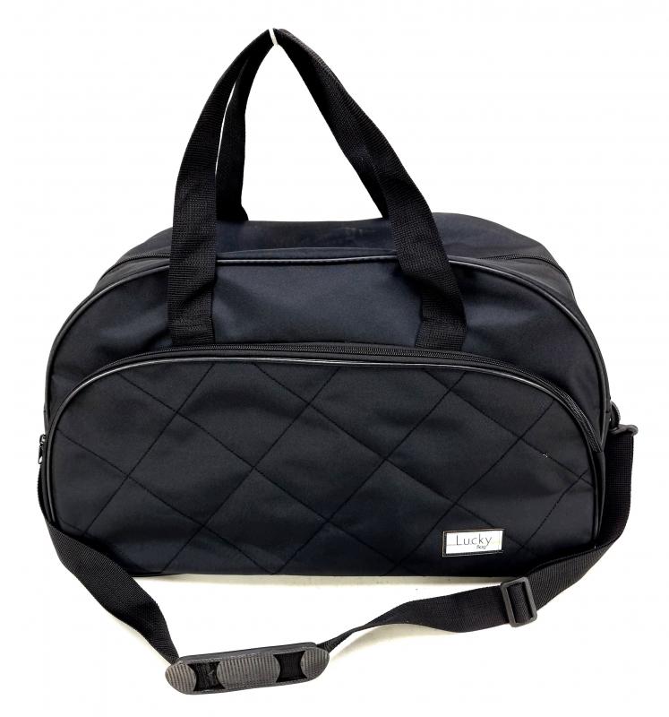 Siyah Geniş Astarlı Su Geçirmez Kumaş Spor Seyahat Omuz El Valizi