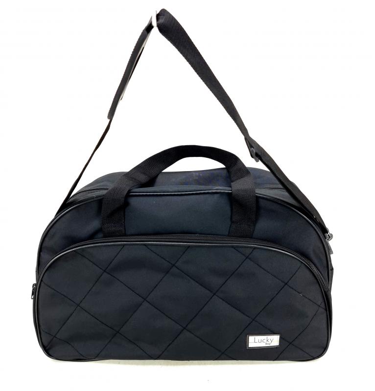 Siyah Geniş Astarlı Su Geçirmez Kumaş Spor Seyahat Omuz El Valizi