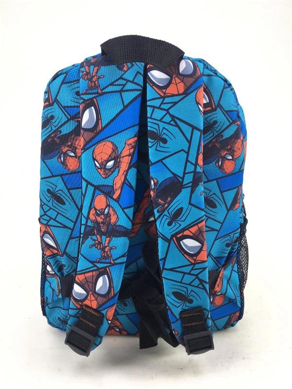 Spiderman Örümcek Desenli Mavi Renkli Okul Çantası 3’lü Takım Beslenme Çantası ve Kalemlik Setli