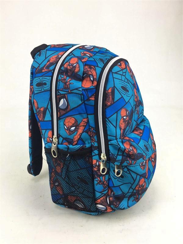 Spiderman Örümcek Desenli Mavi Renkli Okul Çantası 3’lü Takım Beslenme Çantası ve Kalemlik Setli