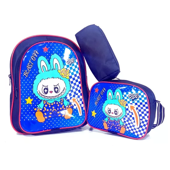 Labubu Resimli Okul Çantası Erkek Çocuk Sırt ve Beslenme Çantası Kalemlik